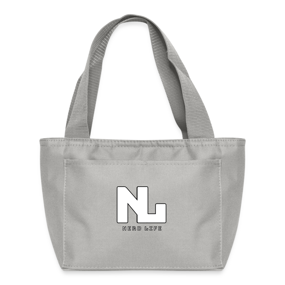 Nerd Life Graphic Recycled Insulated Lunch Bag - light gray