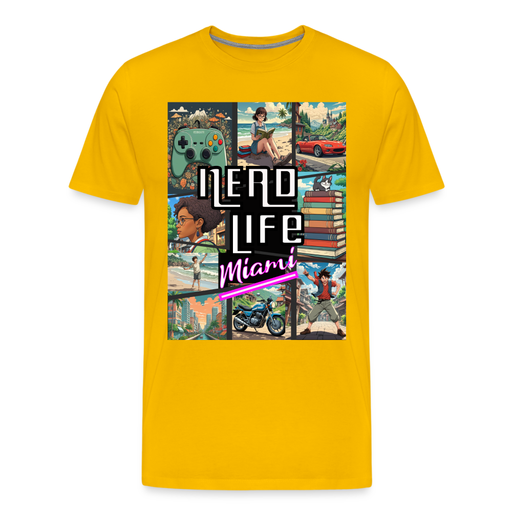 Miami Nerd Life Game Men's Premium T-Shirt - sun yellow