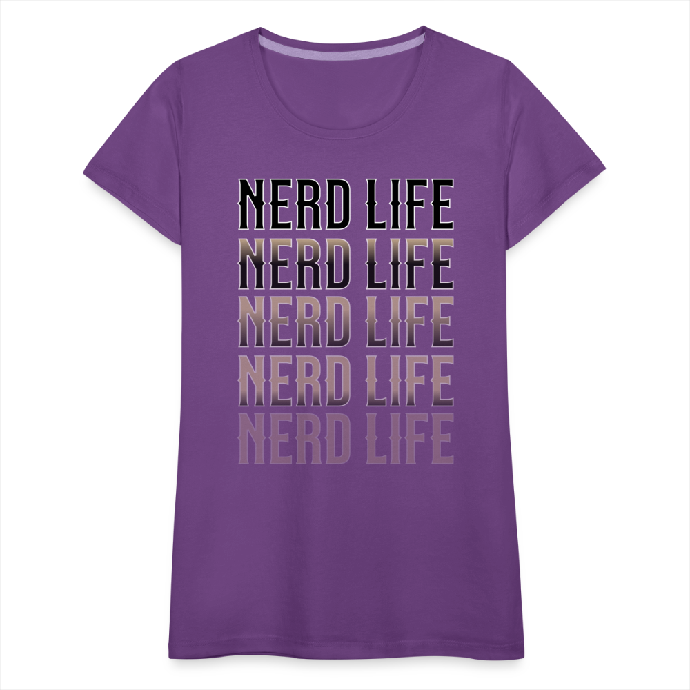 Nerd Life Repeat Fader Women’s Premium T-Shirt - purple