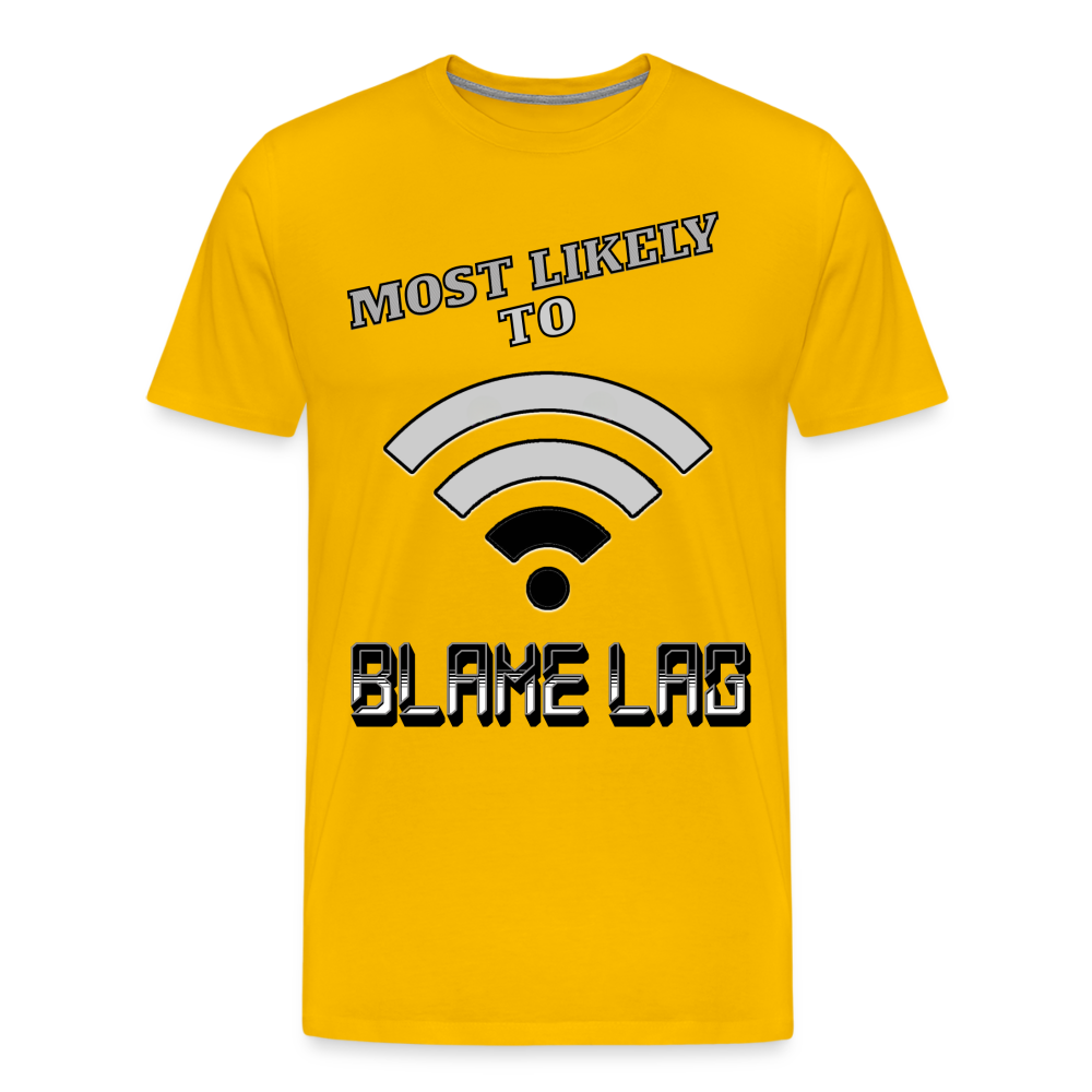 Most Likely To Blame Lag Graphic Men's Premium T-Shirt - sun yellow