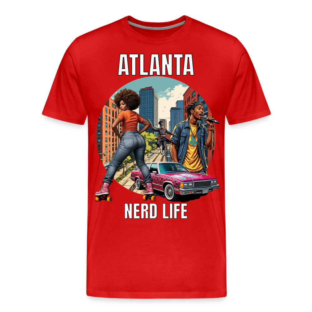 Atlanta Nerd Life Highlights Graphic Men’s Premium Organic T-Shirt - red