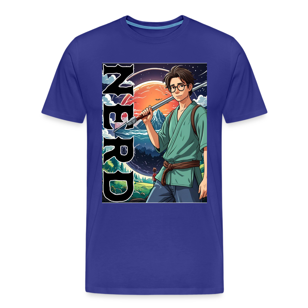 Anime Nerd Graphic Men's Premium T-Shirt - royal blue