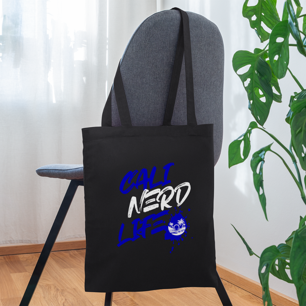 Cali Nerd Life Graphic Tote Bag - black