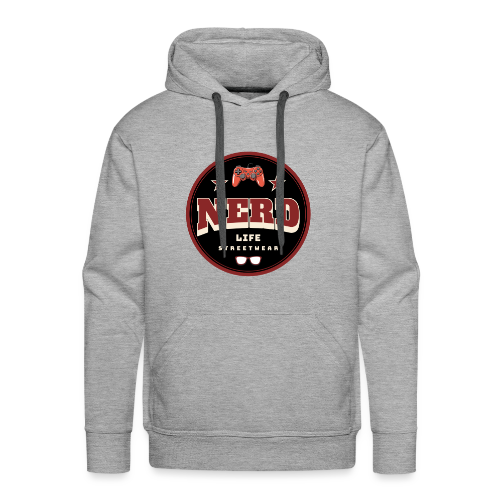 Nerd Life Circle Graphic Men’s Premium Hoodie - heather grey