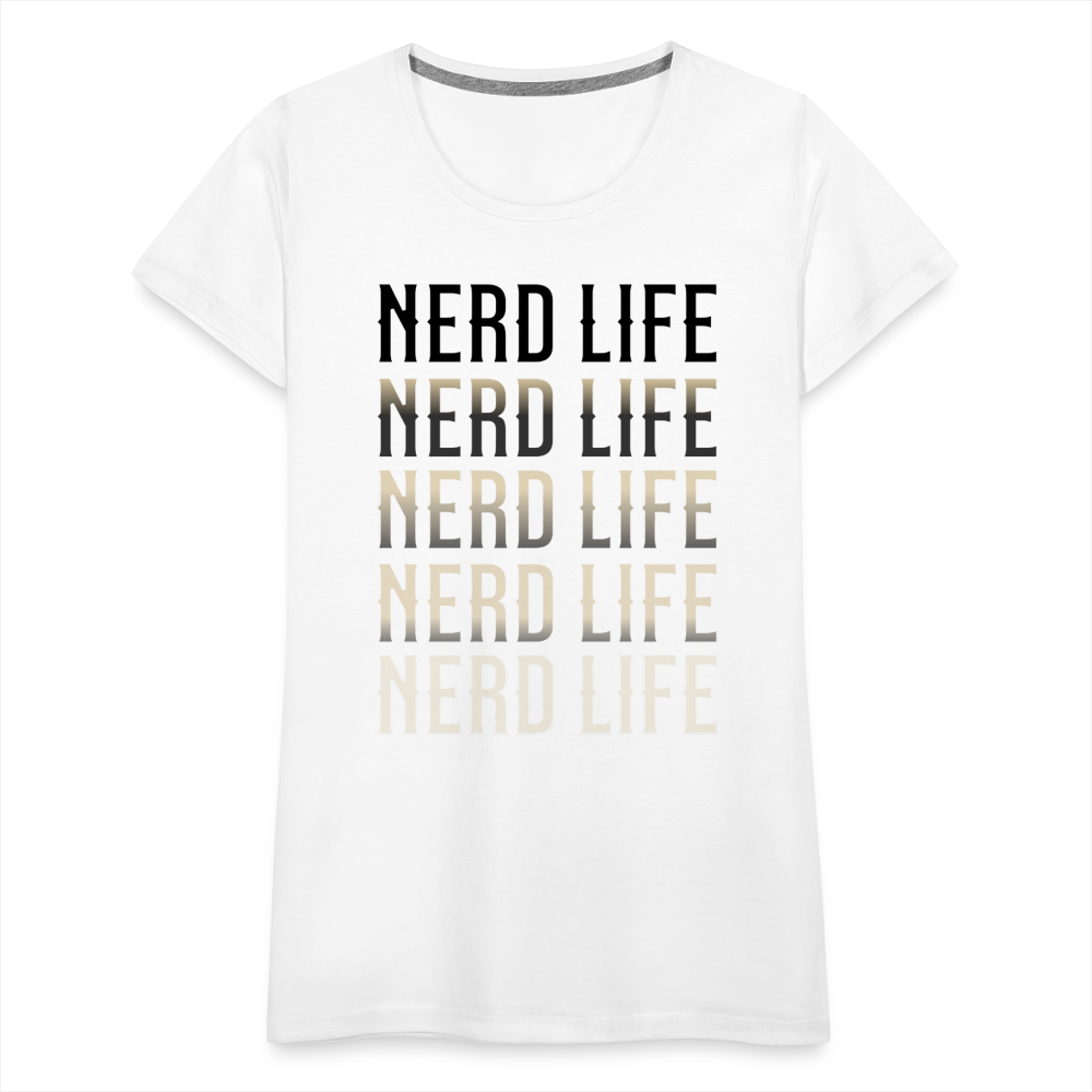 Nerd Life Repeat Fader Women’s Premium T-Shirt - white