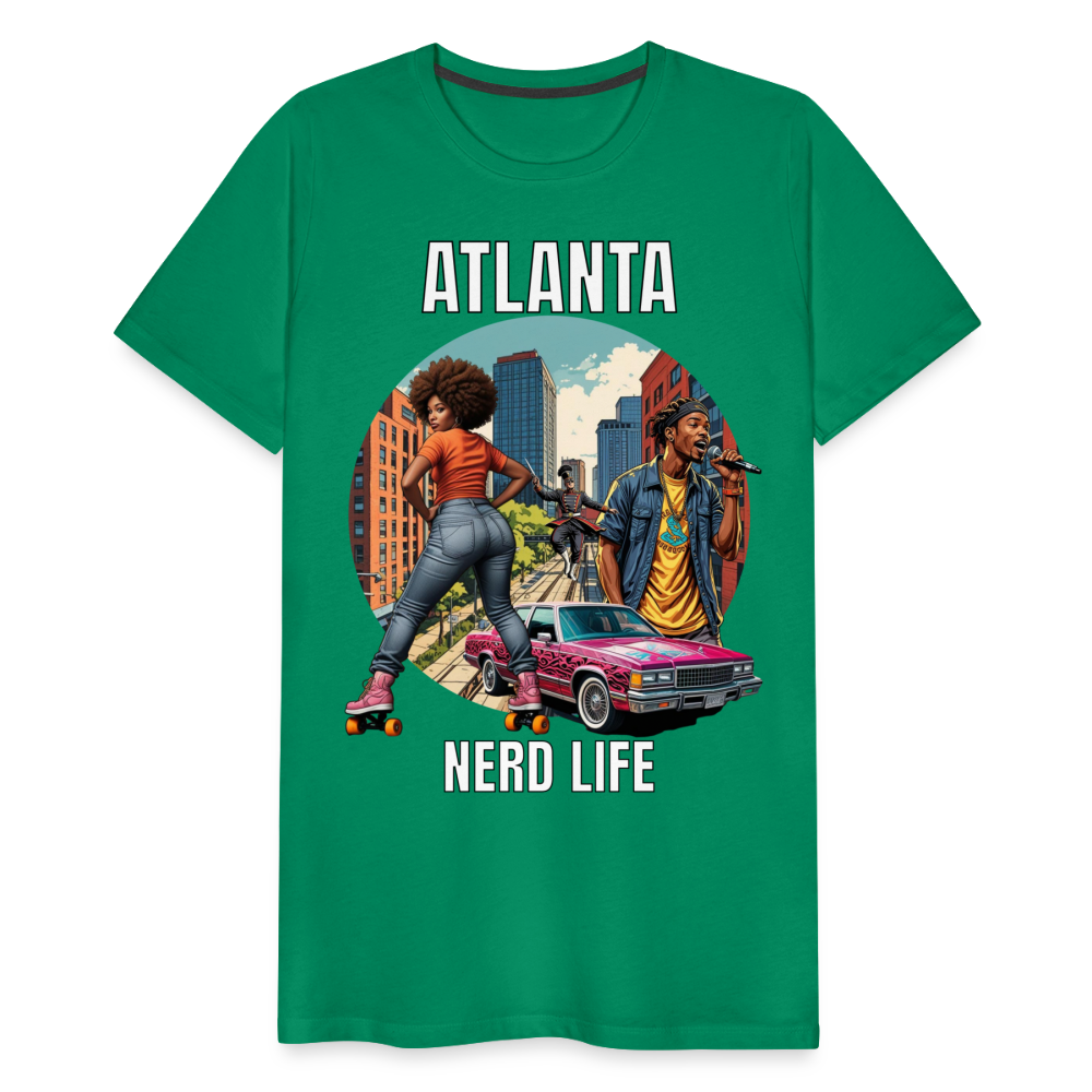 Atlanta Nerd Life Highlights Graphic Men's Premium T-Shirt - kelly green