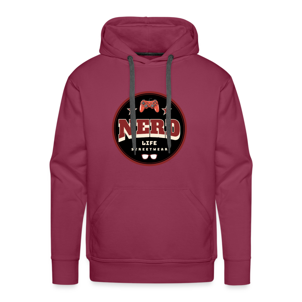 Nerd Life Circle Graphic Men’s Premium Hoodie - burgundy