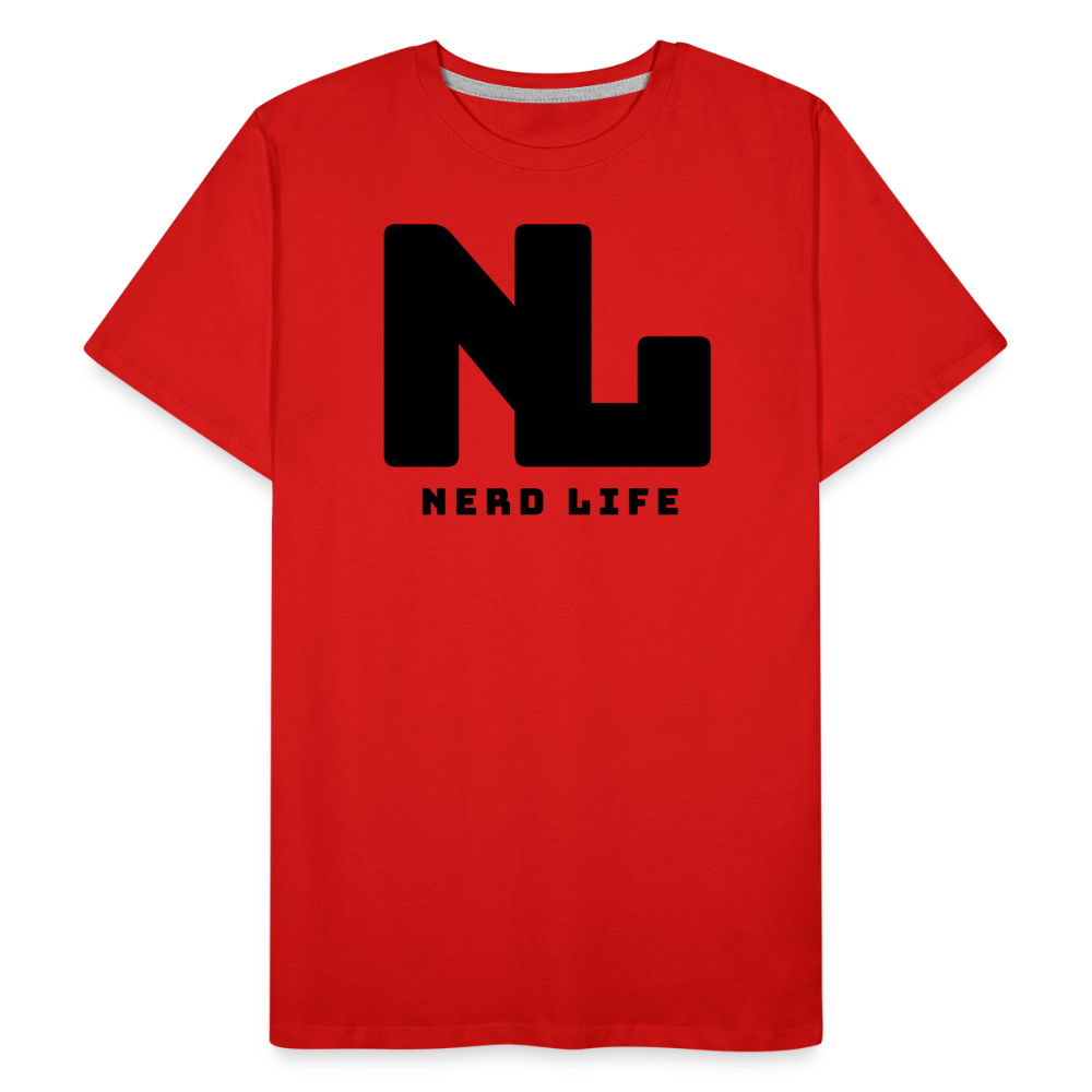 Nerd Life Graphic Black Men’s Premium Organic T-Shirt - red