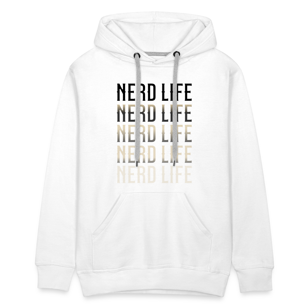 Nerd Life Repeat Fader Men’s Premium Hoodie - white