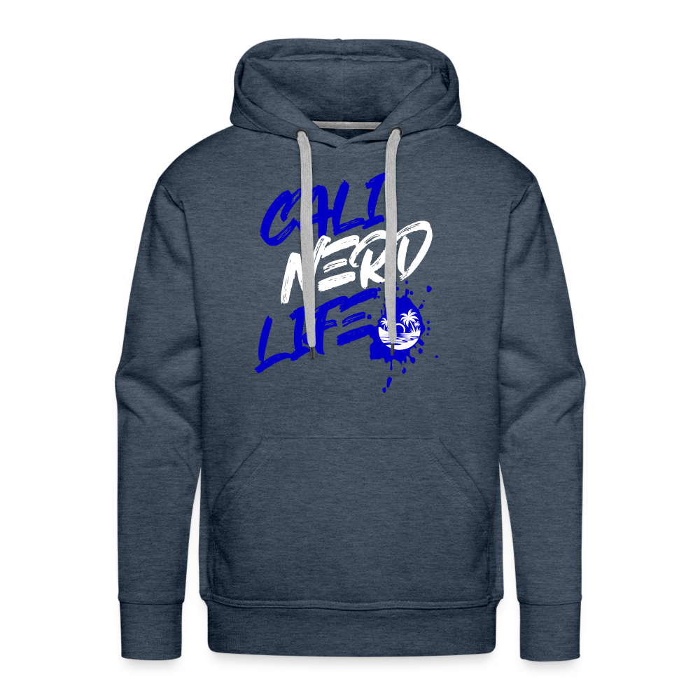 Cali Nerd Life Graphic Men’s Premium Hoodie - heather denim