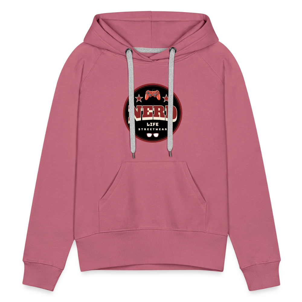 Nerd Life Circle Graphic Women’s Premium Hoodie - mauve