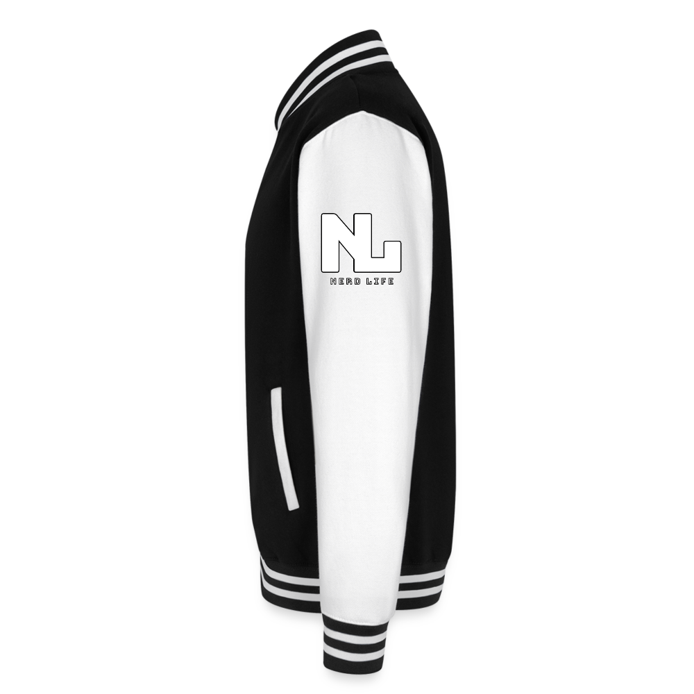 ATL Nerd Life Just Hoods Heavyweight Letterman Jacket - black/white