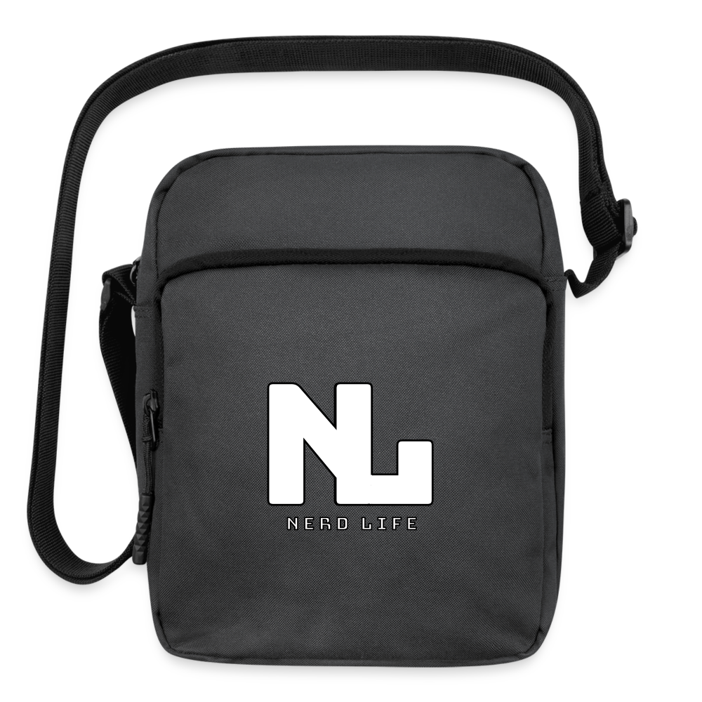 Nerd Life Graphic Upright Crossbody Bag - charcoal grey