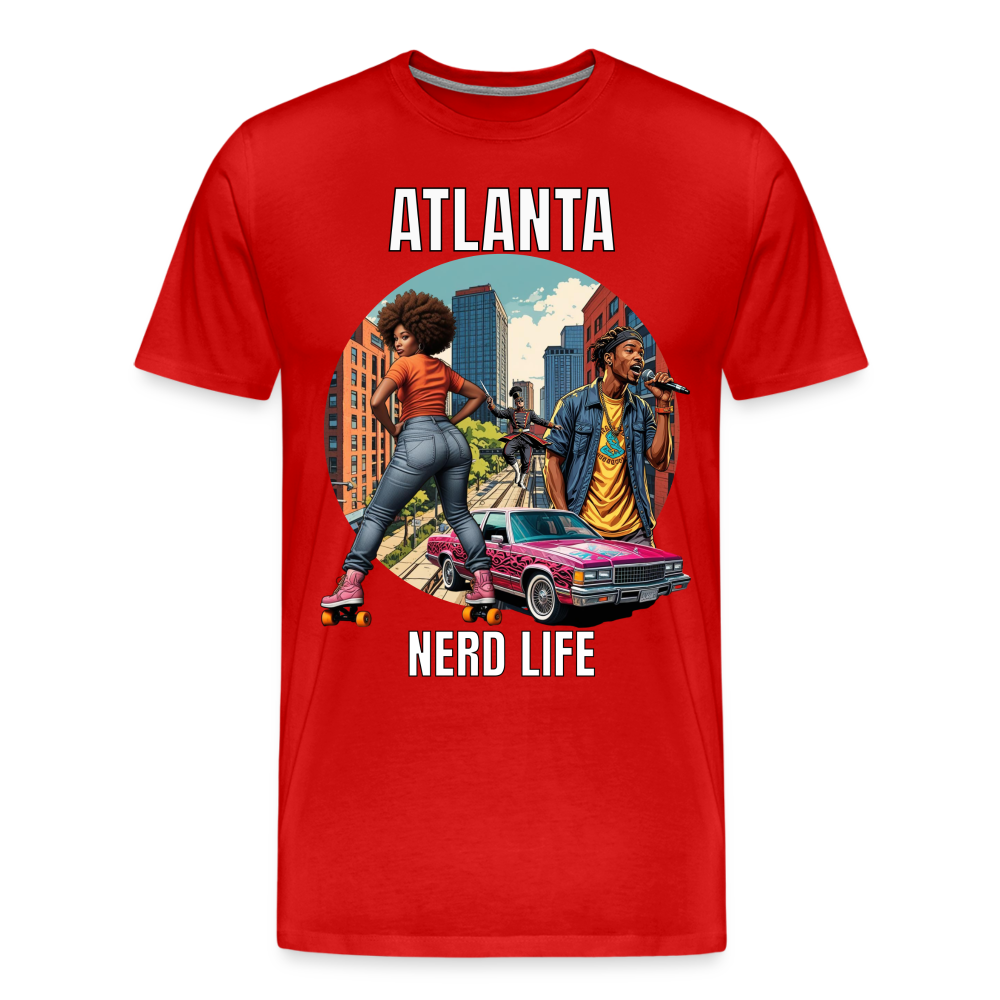 Atlanta Nerd Life Highlights Graphic Men's Premium T-Shirt - red