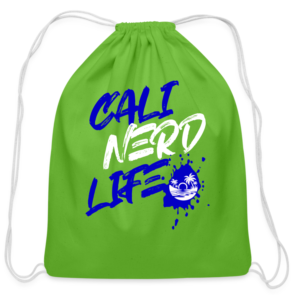 Cali Nerd Life Graphic Cotton Drawstring Bag - clover