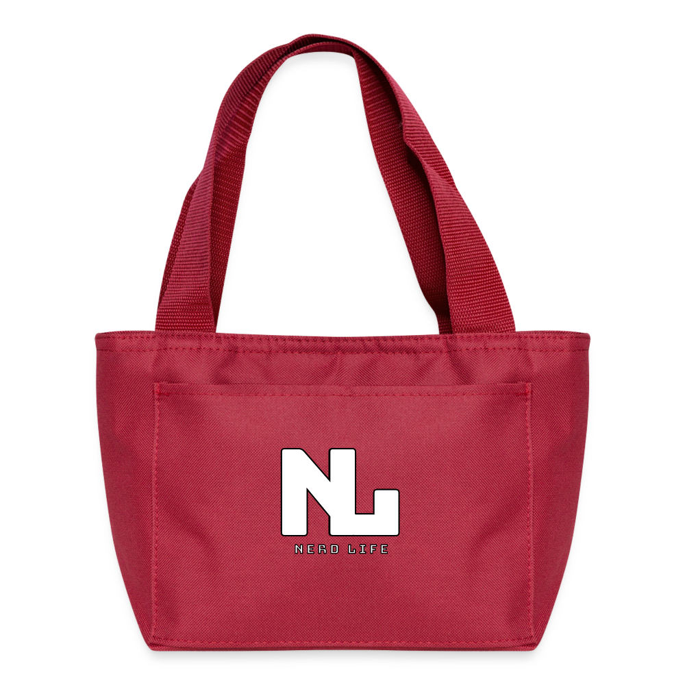 Nerd Life Graphic Recycled Insulated Lunch Bag - red