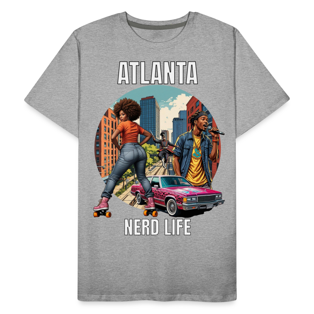 Atlanta Nerd Life Highlights Graphic Men’s Premium Organic T-Shirt - heather gray