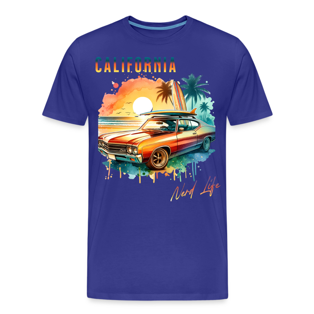 California Nerd Life Sunset Graphic Men’s Premium Organic T-Shirt - royal blue