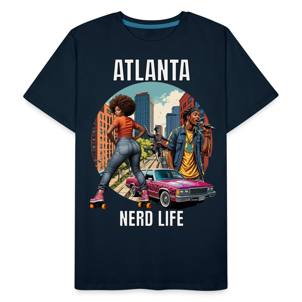 Atlanta Nerd Life Highlights Graphic Men’s Premium Organic T-Shirt - deep navy