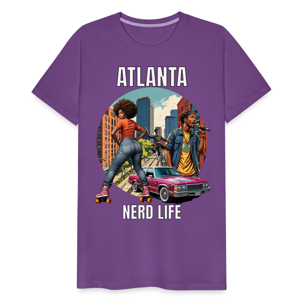 Atlanta Nerd Life Highlights Graphic Men's Premium T-Shirt - purple