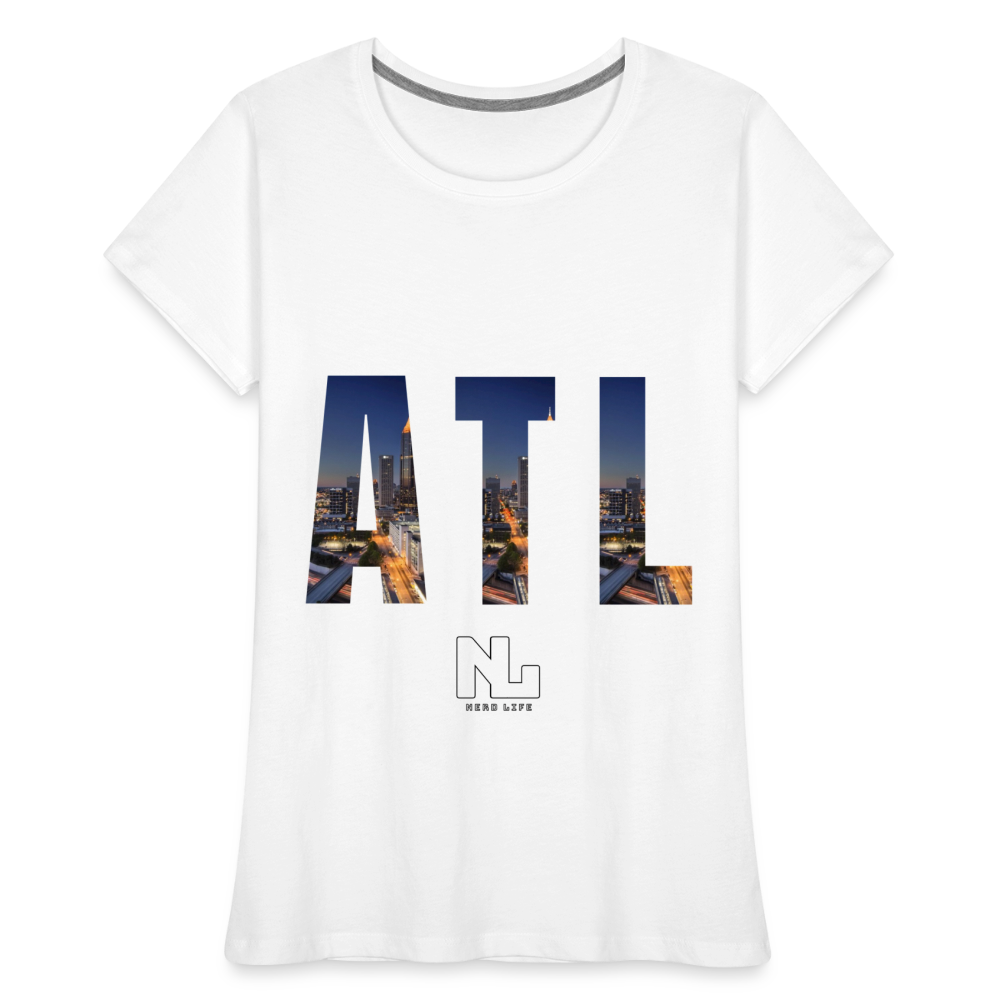 ATL Nerd Life City Graphic Women’s Premium Organic T-Shirt - white