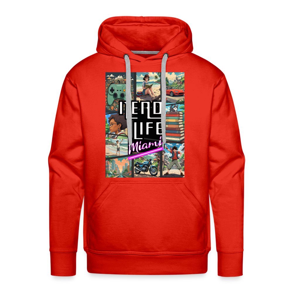 Nerd Life Miami Graphic Men’s Premium Hoodie - red