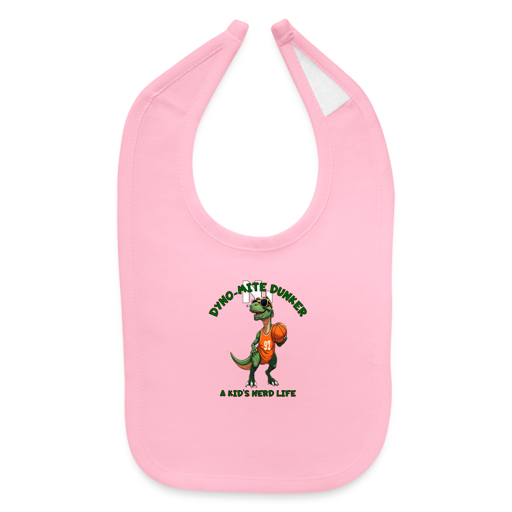 Dyno-Mite Dunker Baby Bib - light pink