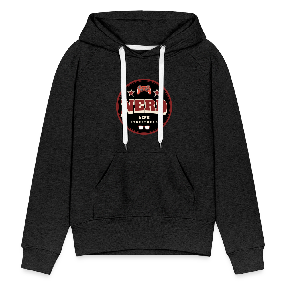 Nerd Life Circle Graphic Women’s Premium Hoodie - charcoal grey