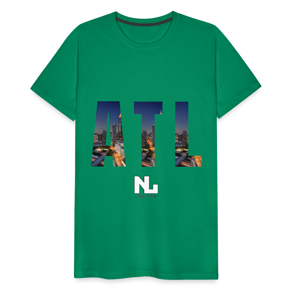 ATL Nerd Life City Graphic Men's Premium T-Shirt - kelly green