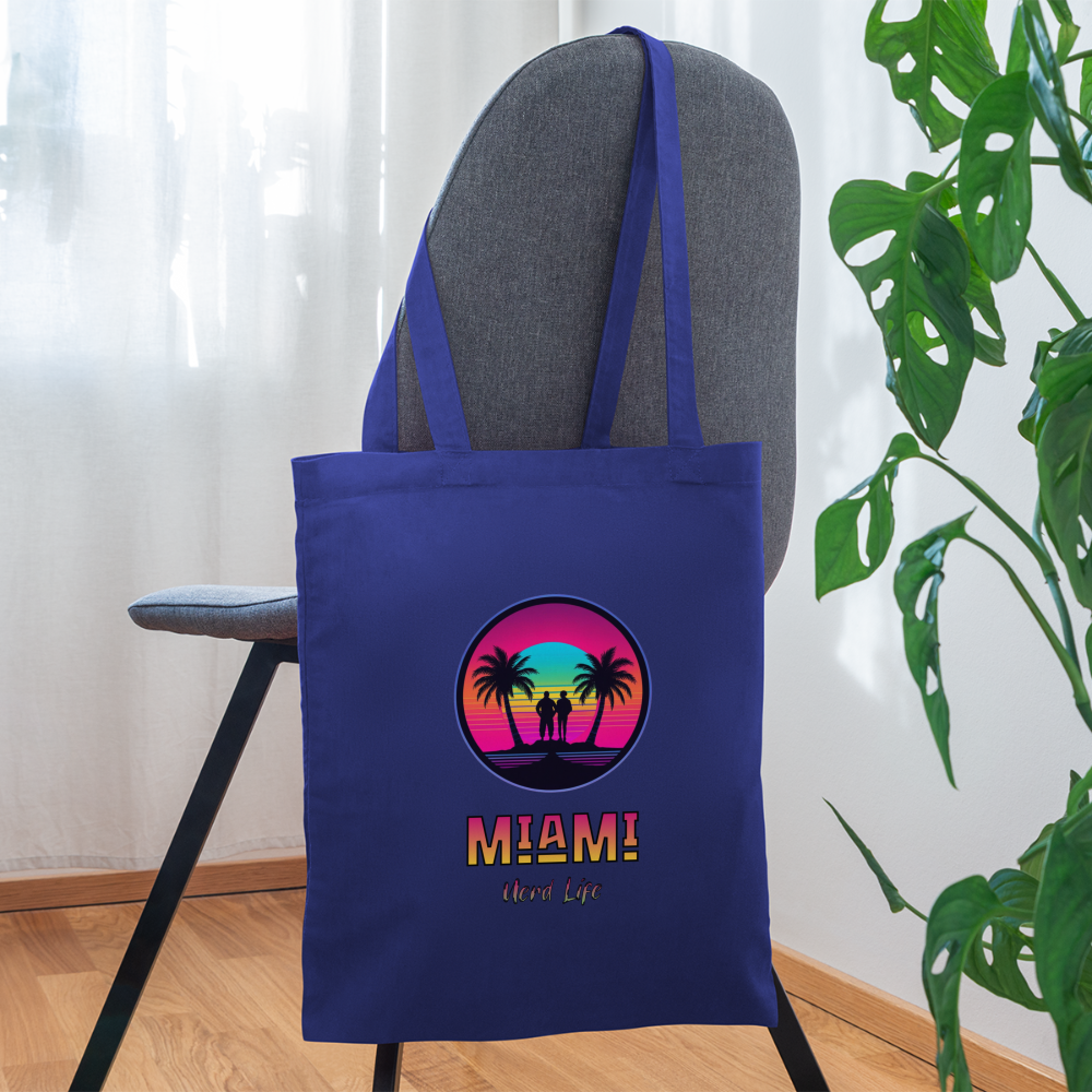 Miami Nerd Life Graphic Tote Bag - royal blue