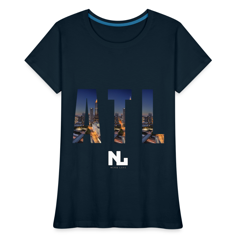 ATL Nerd Life City Graphic Women’s Premium Organic T-Shirt - deep navy