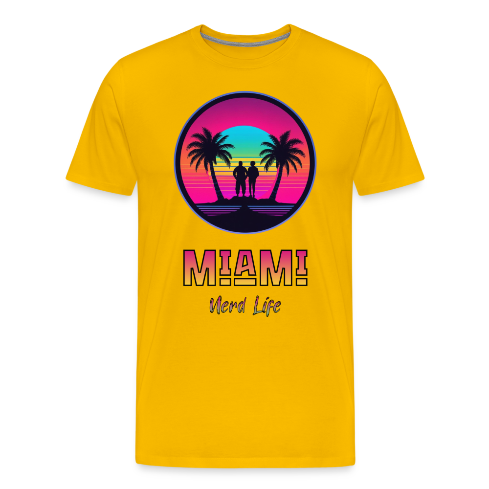 Miami Nerd Life Neon Graphic Men's Premium T-Shirt - sun yellow