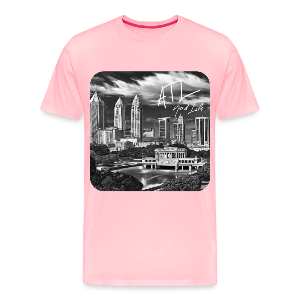 ATL Nerd Life CityScape Men's Premium T-Shirt - pink