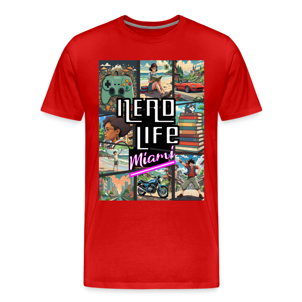 Miami Nerd Life Game Men's Premium T-Shirt - red