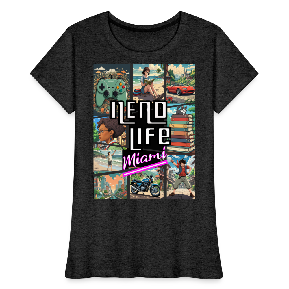 Nerd Life Miami Graphic Women’s Premium Organic T-Shirt - charcoal grey