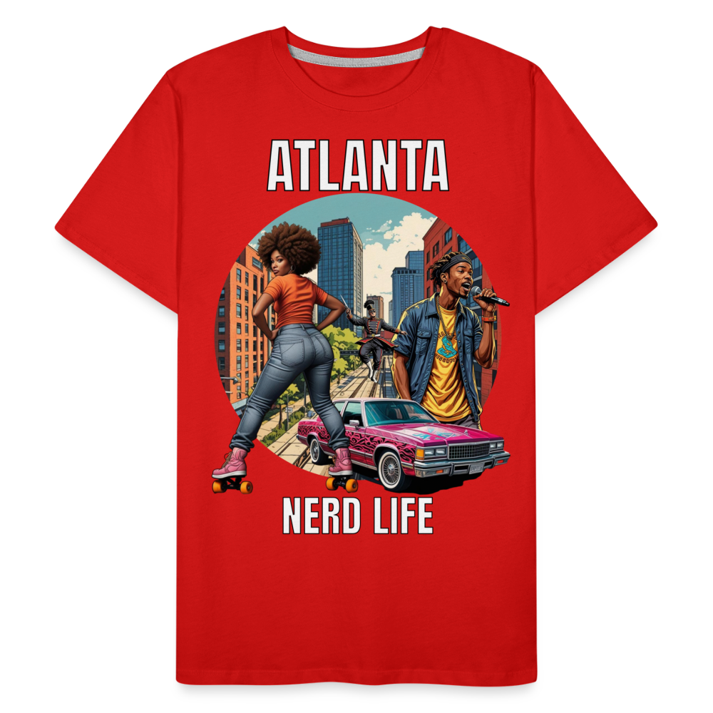 Atlanta Nerd Life Highlights Graphic Men’s Premium Organic T-Shirt - red