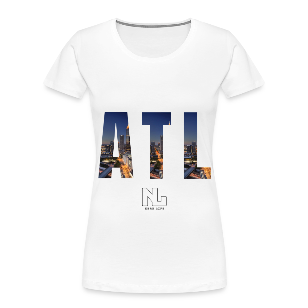 ATL Nerd Life City Graphic Women’s Premium Organic T-Shirt - white