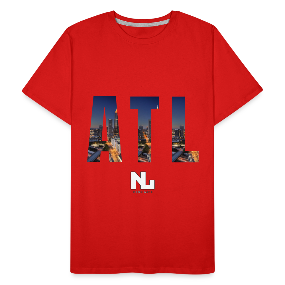 ATL Nerd Life City Graphic Men’s Premium Organic T-Shirt - red