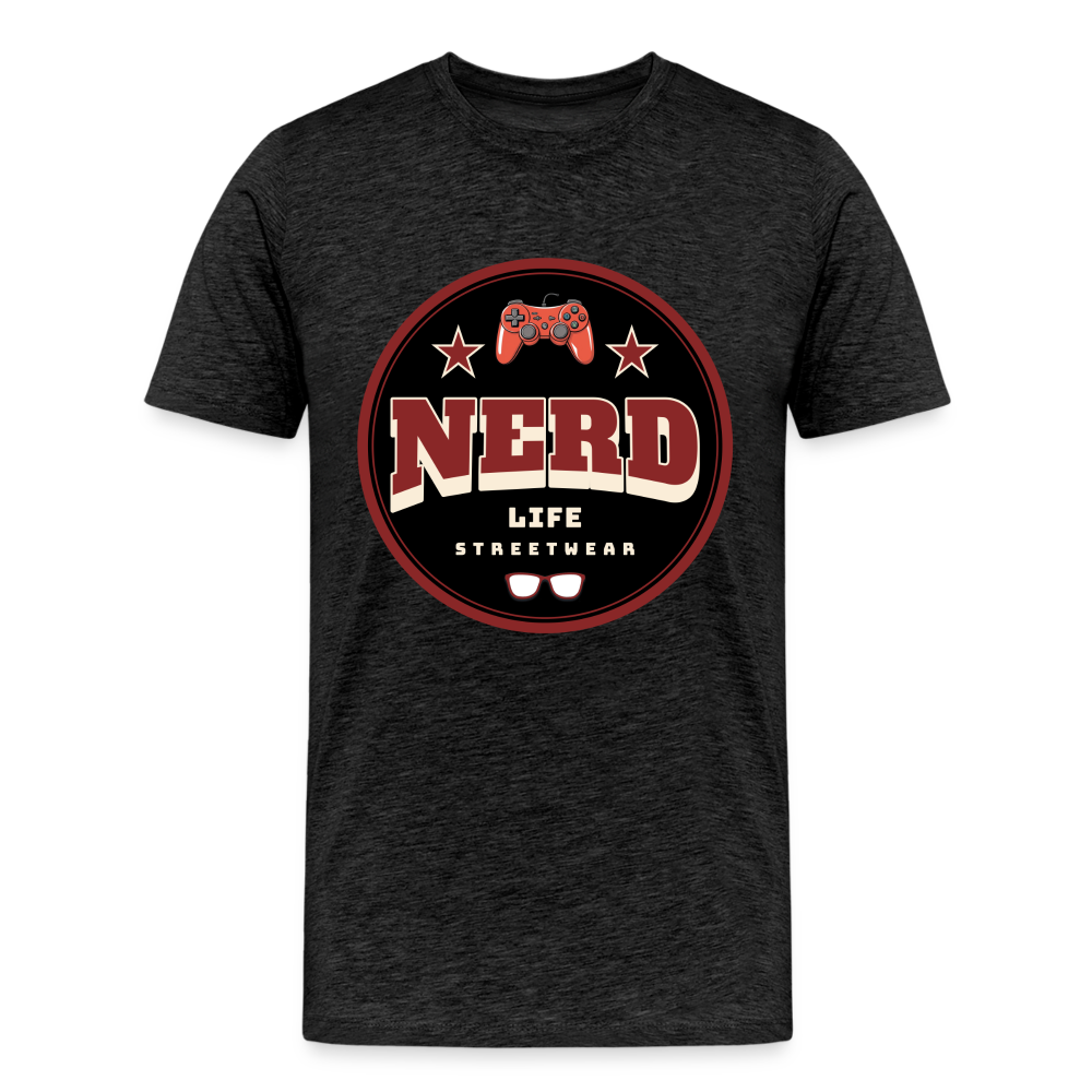 Nerd Life Circle Graphic Men’s Premium Organic T-Shirt - charcoal grey