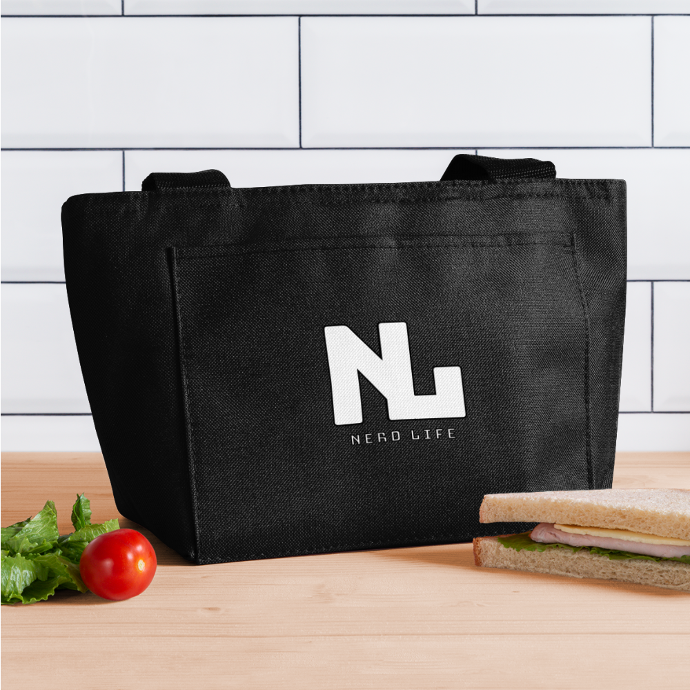 Nerd Life Graphic Recycled Insulated Lunch Bag - black