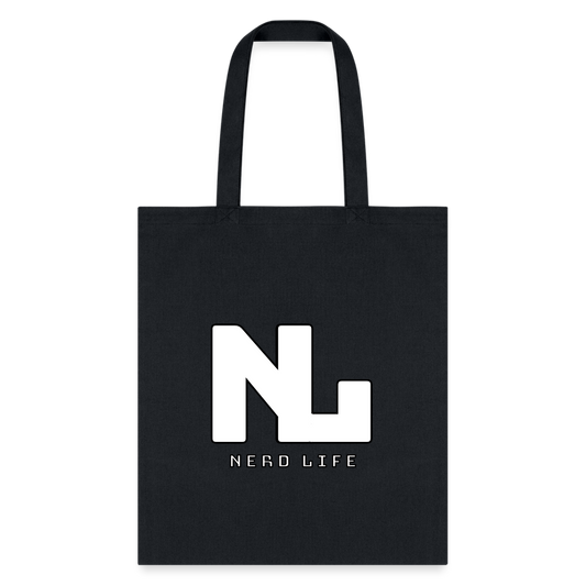 Nerd Life Graphic Tote Bag - black