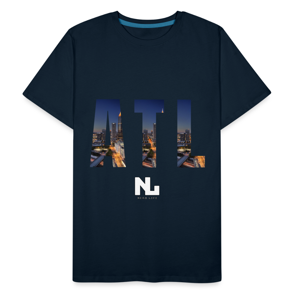 ATL Nerd Life City Graphic Men’s Premium Organic T-Shirt - deep navy