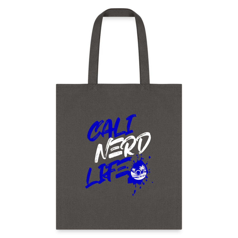 Cali Nerd Life Graphic Tote Bag - charcoal