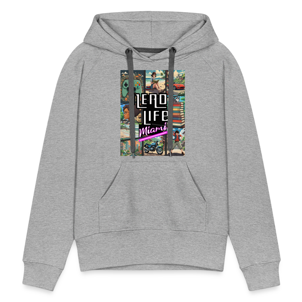 Nerd Life Miami Graphic Women’s Premium Hoodie - heather grey