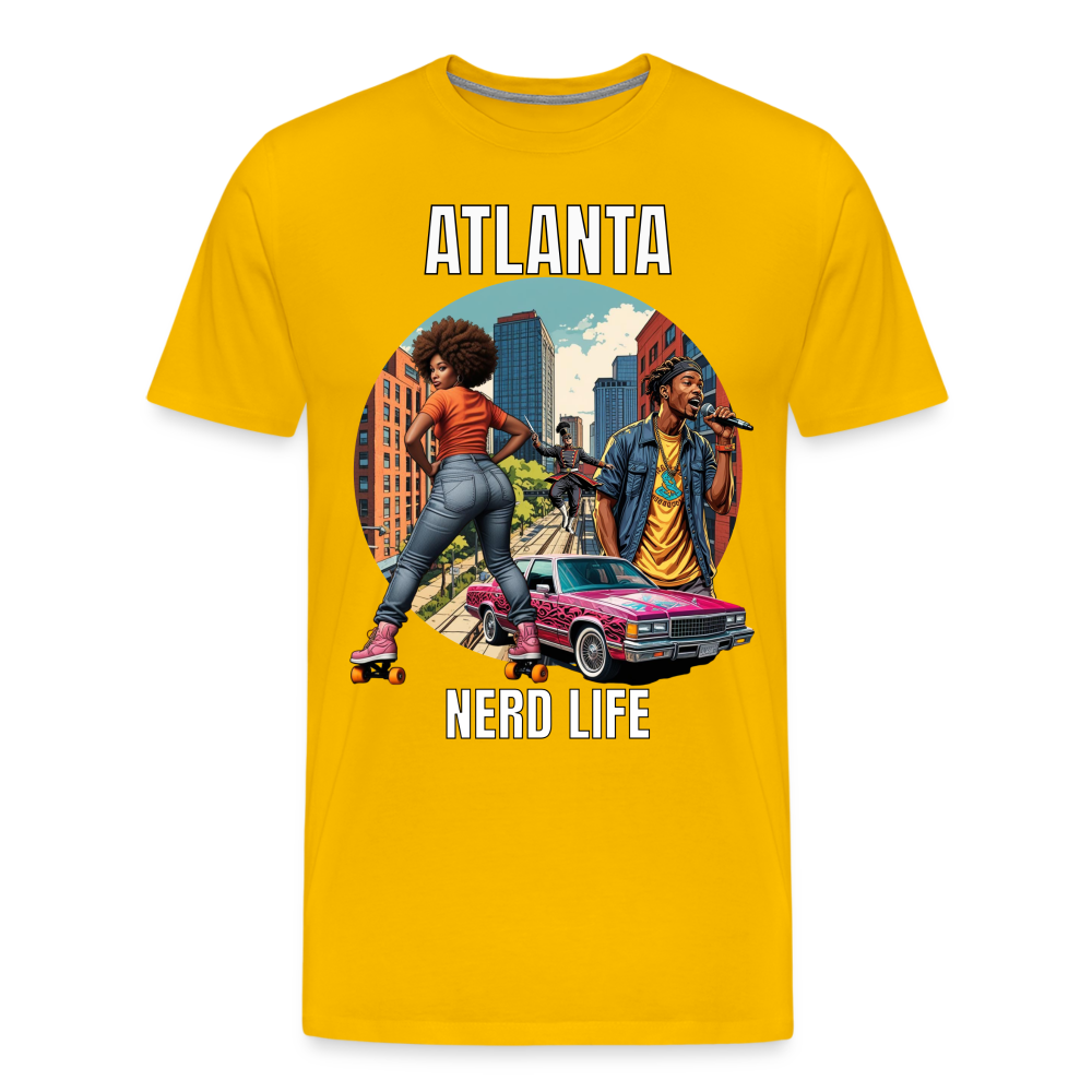 Atlanta Nerd Life Highlights Graphic Men's Premium T-Shirt - sun yellow