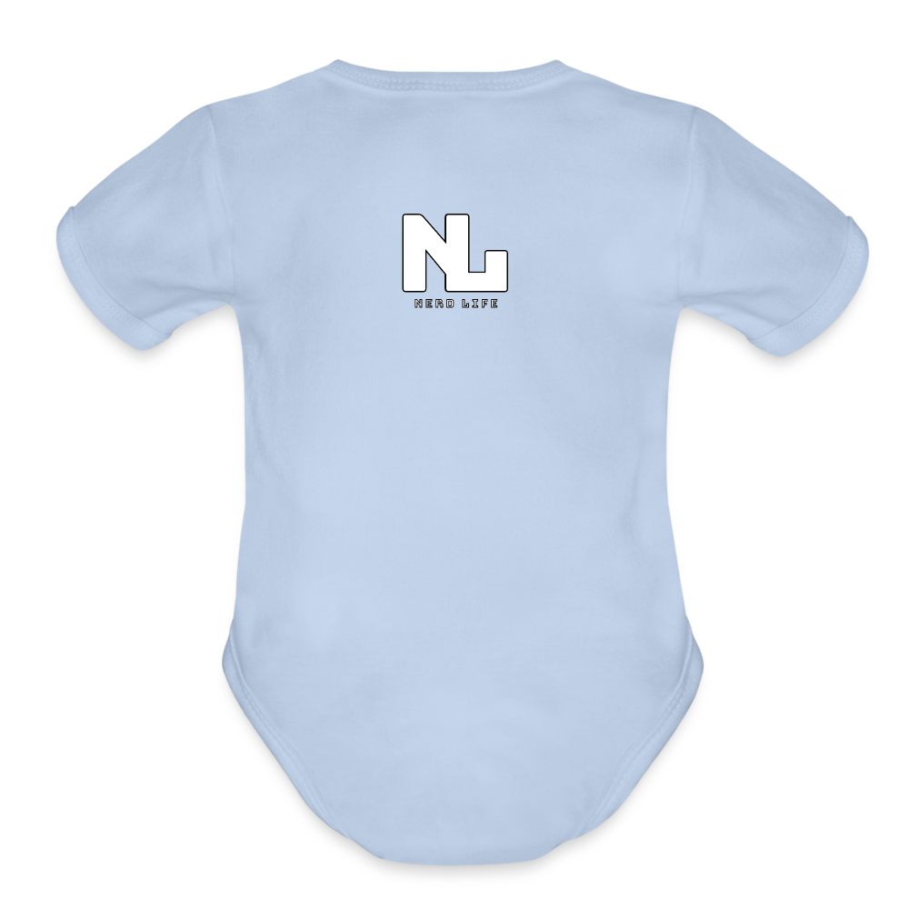 Fin-Tastic Football Player Organic Short Sleeve Baby Bodysuit - sky