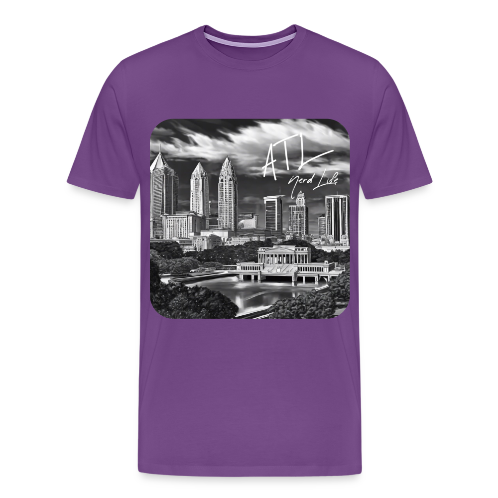 ATL Nerd Life CityScape Men's Premium T-Shirt - purple