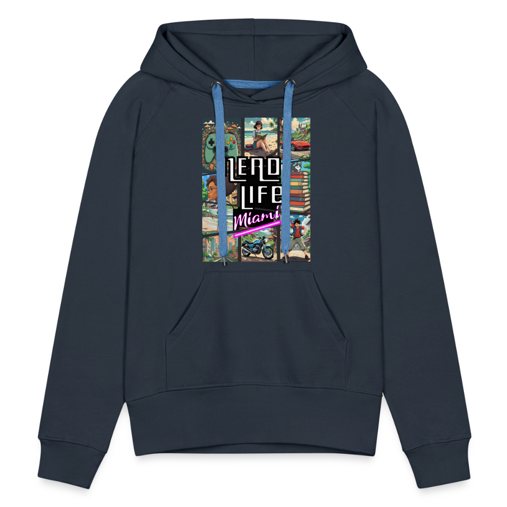 Nerd Life Miami Graphic Women’s Premium Hoodie - navy