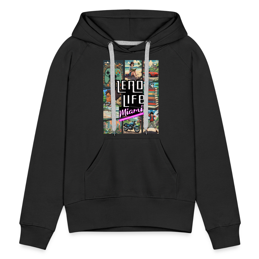 Nerd Life Miami Graphic Women’s Premium Hoodie - black