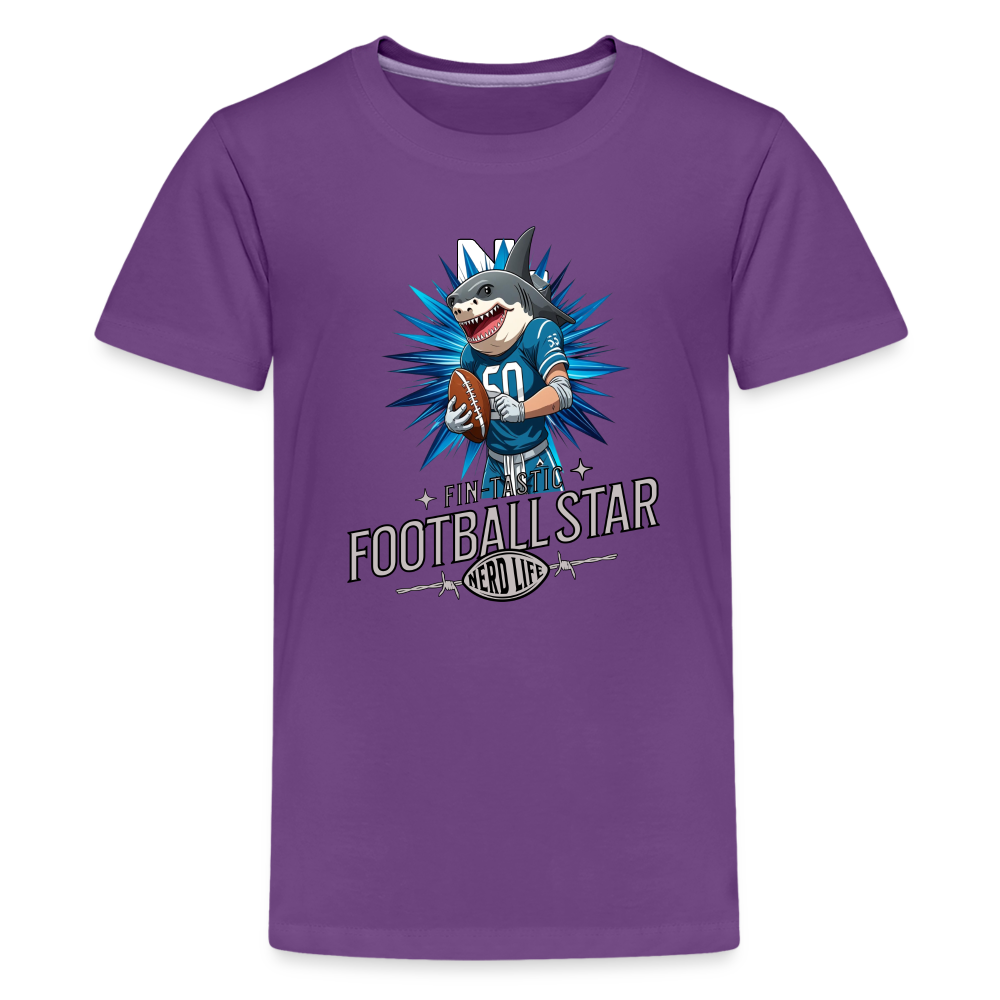 Fin-Tastic Football Player Kids' Premium T-Shirt - purple